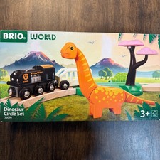 BRIO WORLD DINOSAUR CIRCLE WOODEN TOY 12 PIECE TRAIN SET FOR KIDS AGED 3 / 36098