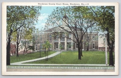 Henderson County Court House Kentucky Postcard E. C. Kropp Early 1900s