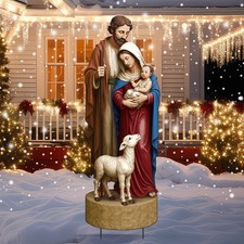 Metal Christmas Outdoor Nativity Scene Set Large Holy Family Yard Outdoor Decor