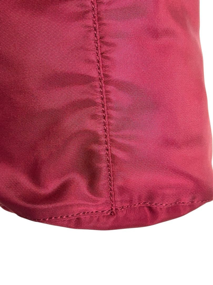 PRADA red nylon pouch drawstring triangular logo … - image 12