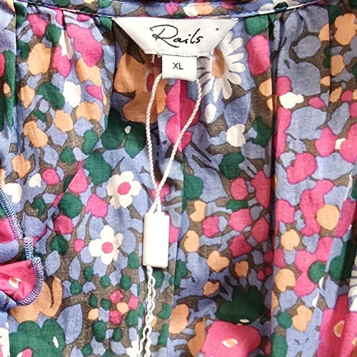 Rails Amellia Leilani Floral Tiered Midi Dress NWOT $248 Sz XL Short Sleeve - Picture 8 of 12