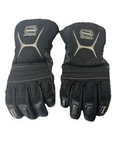 NWOT Shift Long Cuff Black Leather Polyester Insulated MC Riding Gloves 10 L