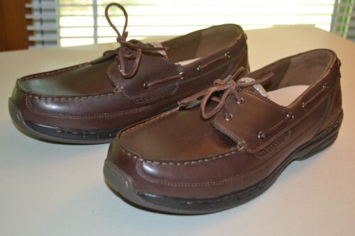 Dunham Men Non Marking Brown Leather Shoreline Boat Shoes Sz 10-6E