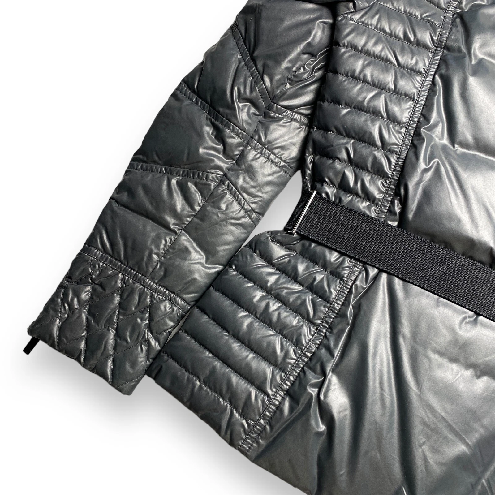 MONCLER Magritte RARO piumino donna vintage grigio metallizzato taglia 1 S