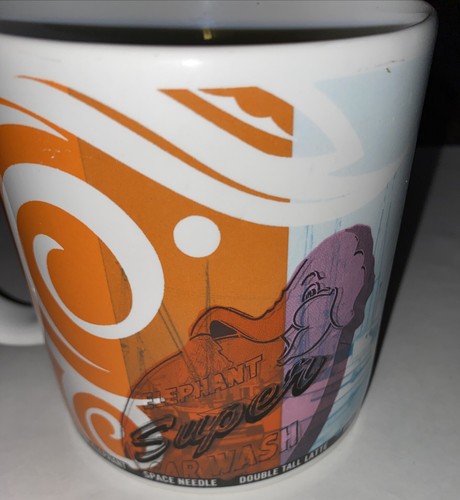 STARBUCKS 1998 22 OZ SEATTLE COFFEE MUG PINK ELEPHANT PIKE PLACE MARKET - Picture 3 of 6