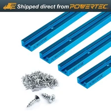 POWERTEC 48" Double-Cut Profile Universal T-Track w/ EZ Mount Holes & 100 Screws