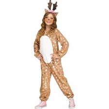 Reindeer Christmas Halloween Costume 4/6 Jumpsuit, Antler Ears 2 Pc Girl-No Tail