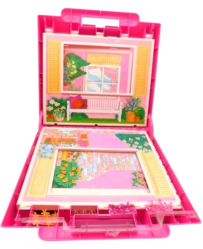 Barbie plegable y divertido juego vintage Mattel casa rosa 1992 ¿completo? - Imagen 3 de 8