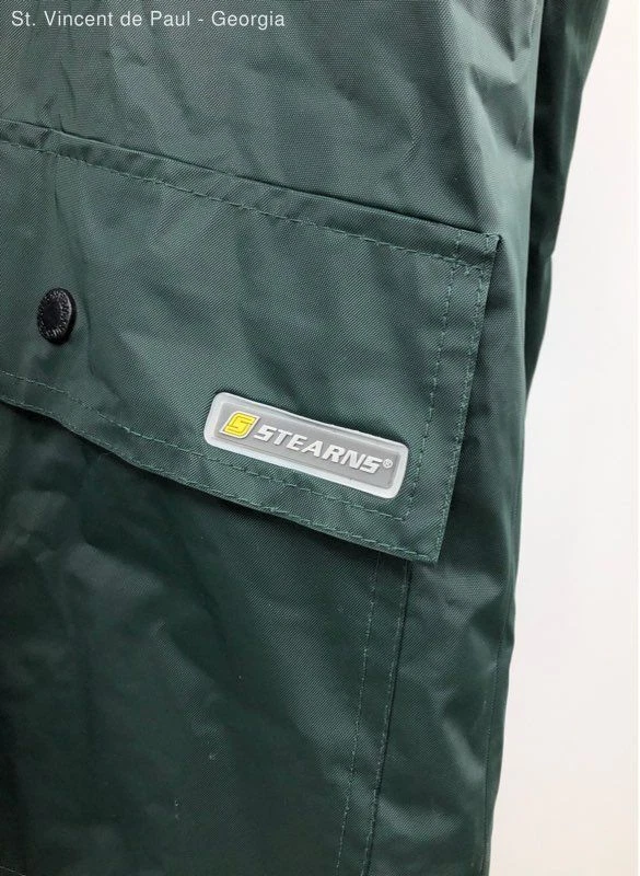 Men's Stearns Dry Wear Green Waterproof Rain Coat Hooded - Size Medium - Image 4 of 4