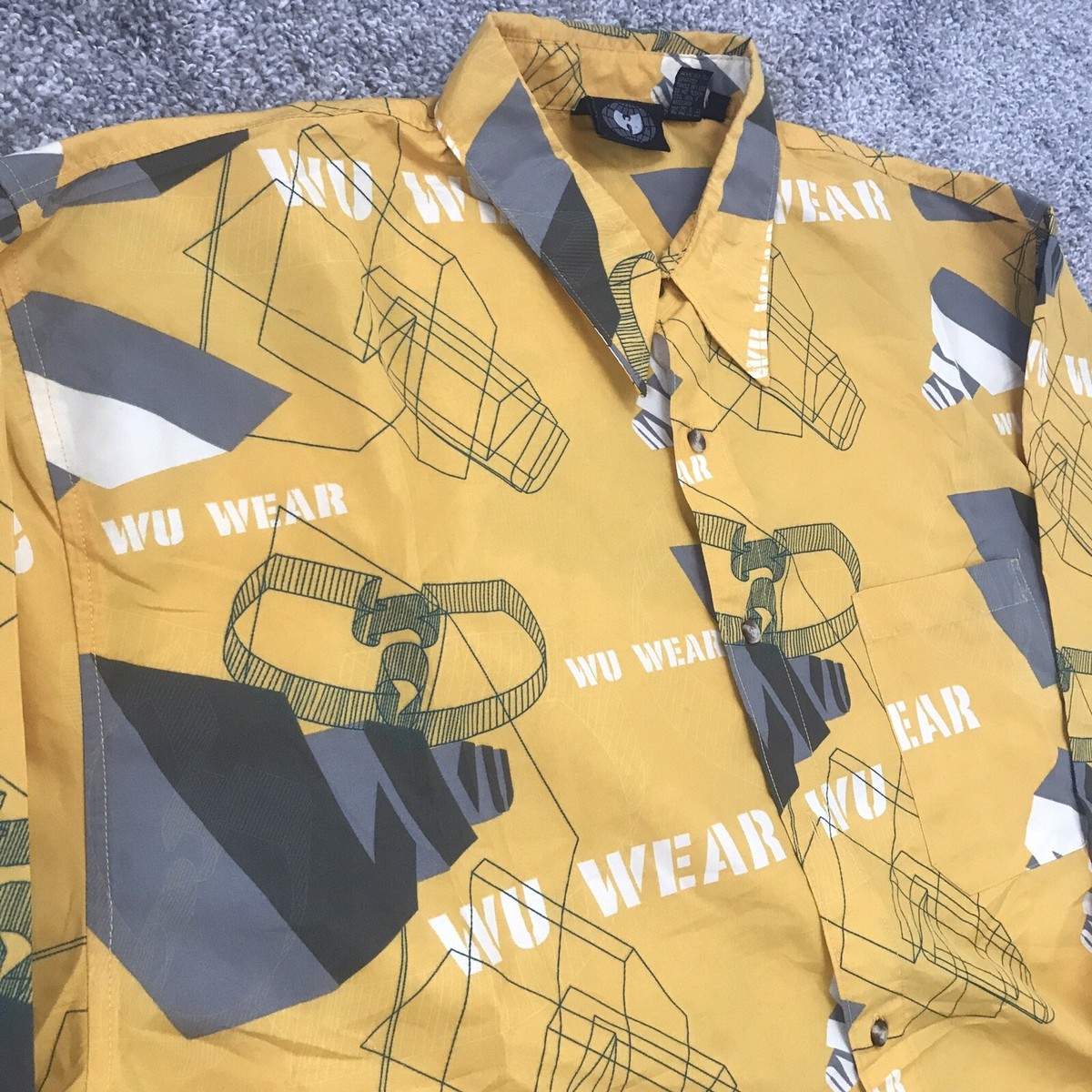 🔴 Wu-Wear Button Up Shirt 2XL Wu-Tang 90's Vintage Rare Rza