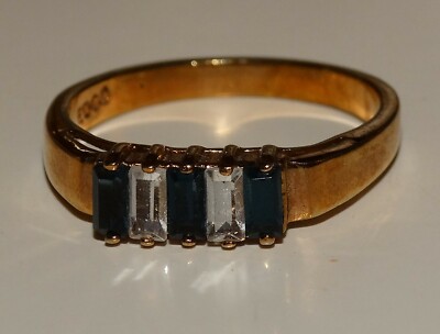 Edco blau-weißer Saphir Ring 
