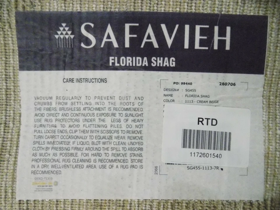 CREAM 6'-7" X 6'-7" Round Stained Rug, Reduced Price 1172601540 SG455-1113-7R - Image 4 of 4