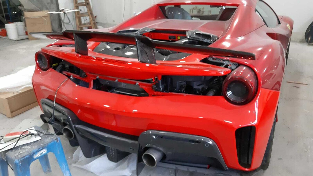 FR Design Carbon fiber GT rear wing spoiler fit for Ferrari