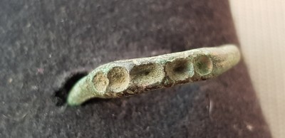 Very rare type Roman bronze ring missing stones damaged uncleaned ...