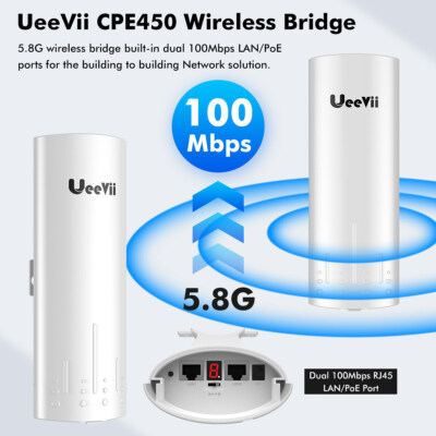 #ad #ad UeeVii Outdoor 3KM Wireless Bridge 5.8G 1000Mbps Point to Point WiFi Bridge $49.00