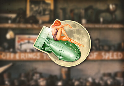 Sexy Moonlight Pinup Water Slide Decal Rat Racing Speed Flathead Hot Rod Ford