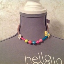 Girls Butterfly and Flower Colorful Necklace 14"