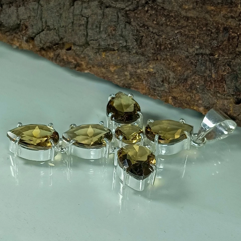 Smokey Quartz Gemstone Pendant 925 Sterling Silver Quartz Jewelry Pendant - Image 4 of 4