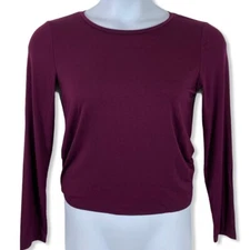 BB Dakota Size Small Top Open Back Long Sleeve Purple Boysenberry Womens New