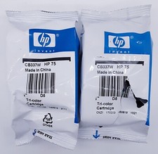 New GENUINE HP 75 tri-color ink cartridge CB337W 2 pack