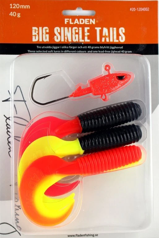 Fladen Big Single Tail Riesen-Twister Set Jigkopf Gummifisch 40g 60g 90g - Bild 3 von 4