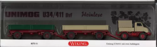 Wiking Laden Modell 9 Weinlese Unimog U34/411 mit Anhängern OVP