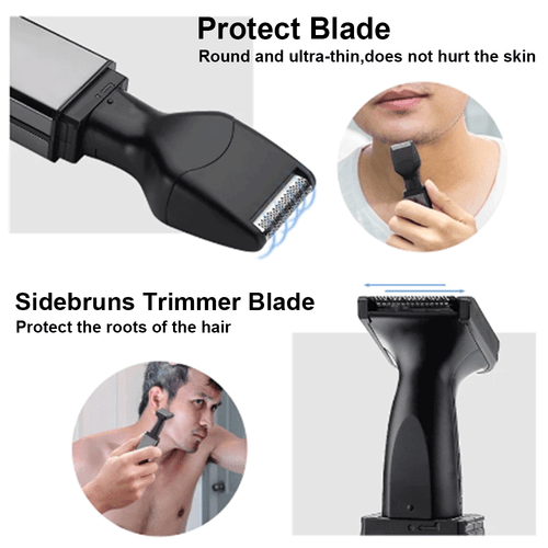 KEMEI Men Ear Nose Hair Trimmer Set Beard Razor Shaver USB Rechargeable Cordless - Picture 6 of 15