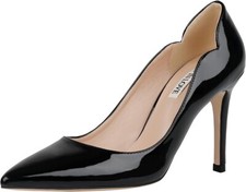 JOY IN LOVE High Heel 3.5" Stiletto Pointy Toe Pumps Shoes Black Patent Size 8