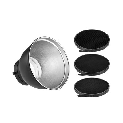 Andoer 7'' Standard Reflector Diffuser Lamp Shade Dish with 10° 30° 50&