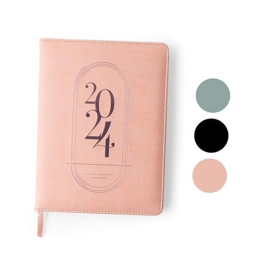 2024 Weekly Planner - Premium Annual Weekly & Monthly 8 x 6 - inches Pink