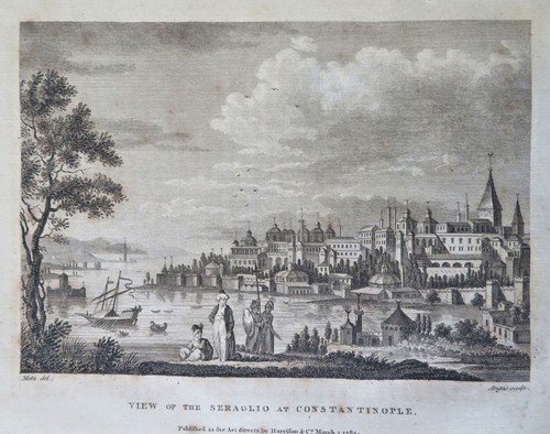 Sérail à Constantinople palais ottoman horizon 1783 gravé vue ville imprimé - Photo 1 sur 4