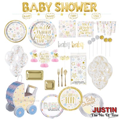 Baby Shower Party Unisex Supplies Boy Girl Tableware Decorations