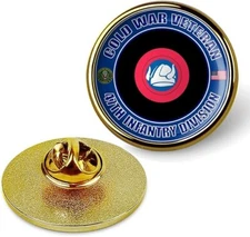 Cold War Veteran 47th Infantry Division Tie Suit Shirt Lapel Pin - Gold