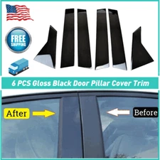 6Pcs For 2016-2021 Honda Civic Sedan Black Pillar Post Door Trim Kit Replacement