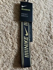 Nike Stretchy Headband Silicone Grip Metallic Gold/Black