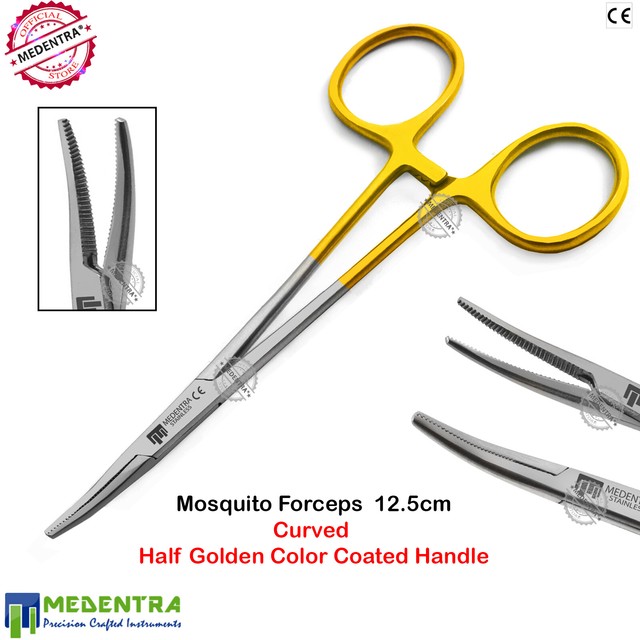 Surgical Hemostatic Mosquito Artery Forceps Hemostats Half Golden