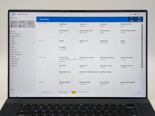 Dell XPS 17 9700 17" FHD+ I7-10750H 1TB 16GB W11P GTX 1650 Ti Backlit FP Reader - Picture 7 of 13