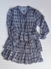 ASOS Unique21 Snake Print Tiered Ruffle Dress Size 10 NEW NWT All Season 