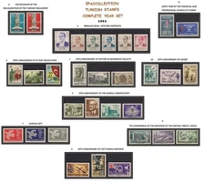 TURKEY 1961 COMPLETE YEAR SET, TURKISH STAMPS, MNH