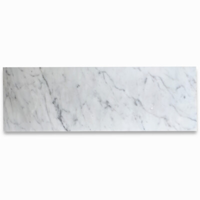 C43AH 6x18 Carrara White Marble Wall and Floor Tile Honed Venato Bianco