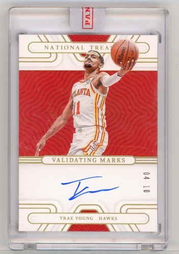Trae Young 2021 Panini National Treasures Validating Marks Auto Gold /10 SEALED