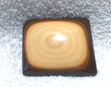 Brown Ceramic Stone Tree Bark Rings Rectangle Shale Good Usable Condition