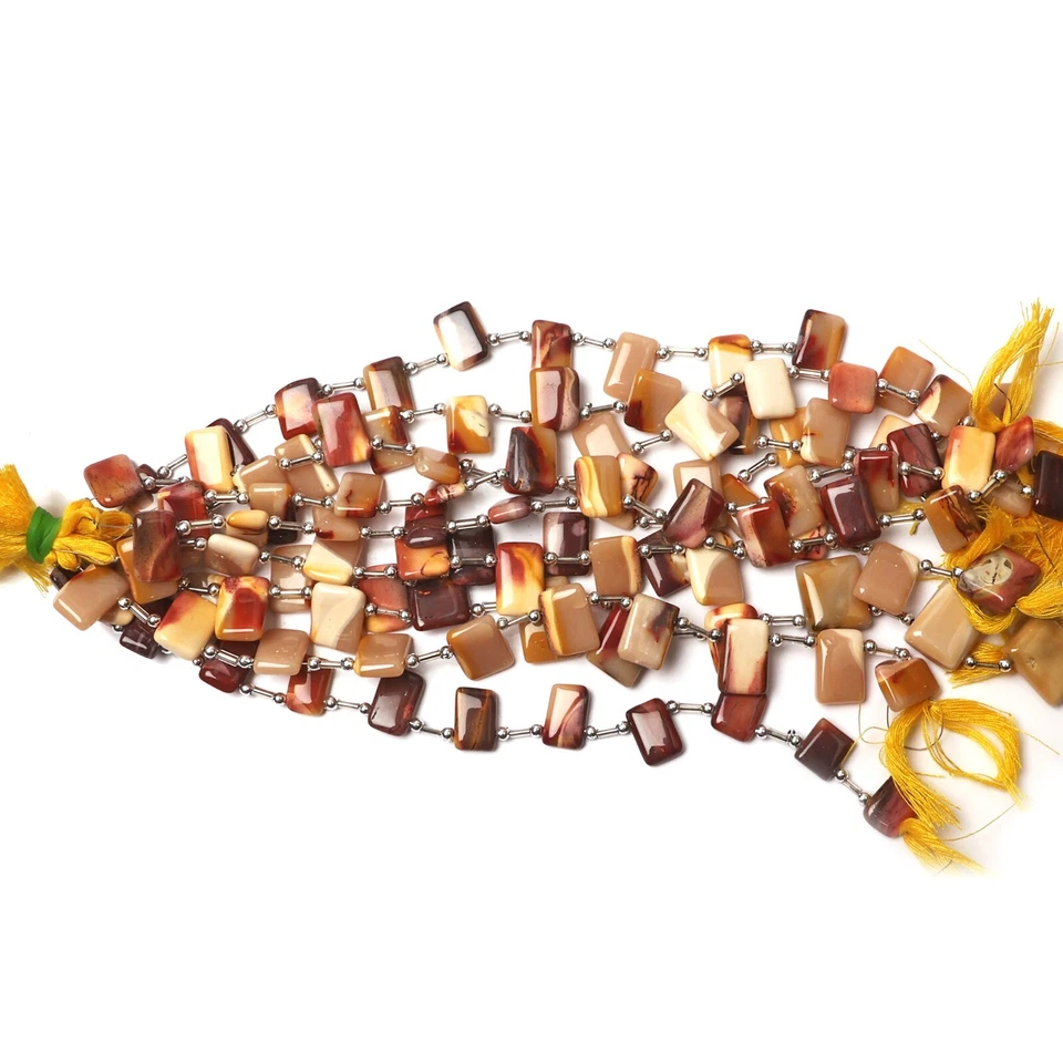 Natürliche Mookait Perlen 8 Zoll Strang 8x10-7x12 mm Perlen Glatt Rechteck Pe... - Bild 4 von 4