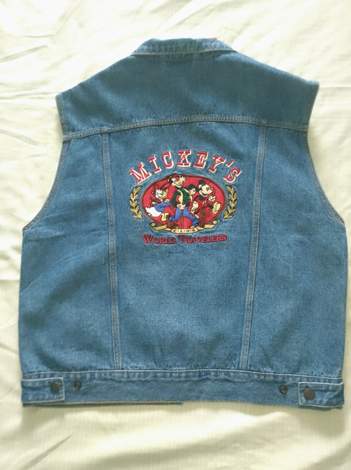 Vintage 90s Mickey Inc Reversible Denim Vest Men Size L