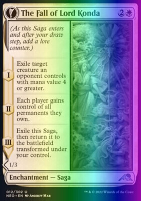 MTG The Fall of Lord Konda (12/604) Kamigawa Neon Dynasty LP FOIL