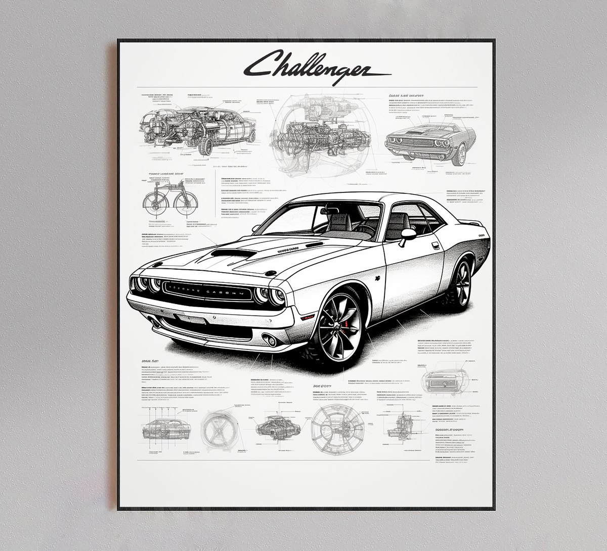 challenger ポスター Dodge Challenger Poster- Dodge Challenger Patent Print, Dodge