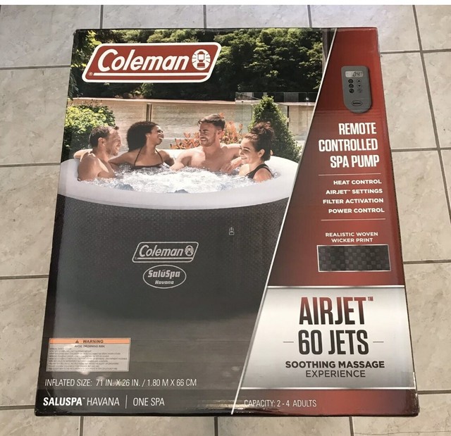 Coleman SaluSpa Portable 4 Person Outdoor Inflatable Hot Tub Spa w
