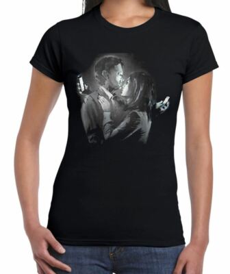 BANKSY MOBILE LOVERS DAMEN T-SHIRT - Handy Urban Art Handy - S bis XL