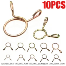 10PCS 5-14mm Spring Hose Clip Fastener Set Fuel/Water Line Tube Air Pipe Clamps