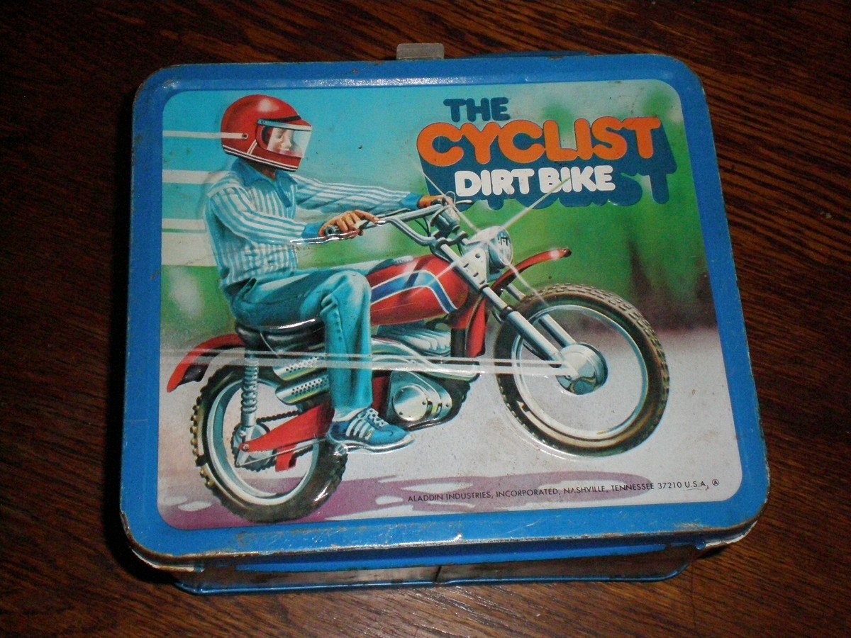 The Cyclist METAL LUNCH BOX Dirt Bike ALADDIN | eBay